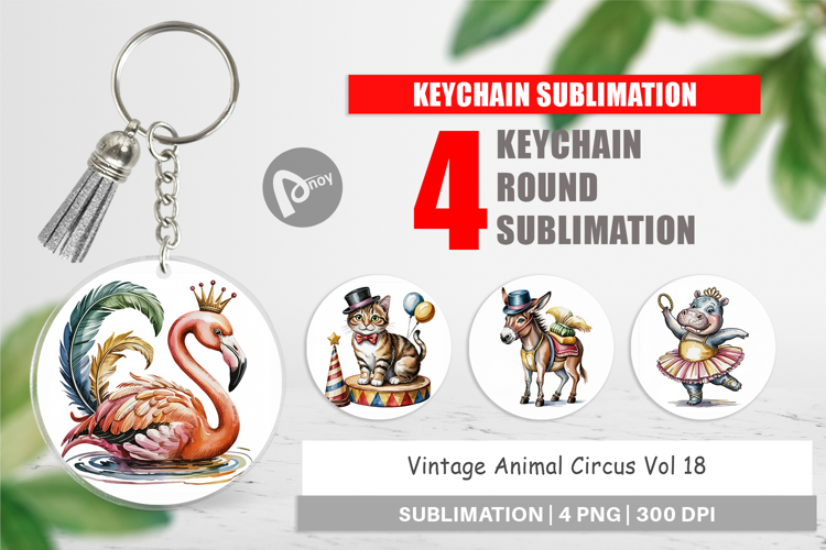 Keychain Vintage Animal Circus
