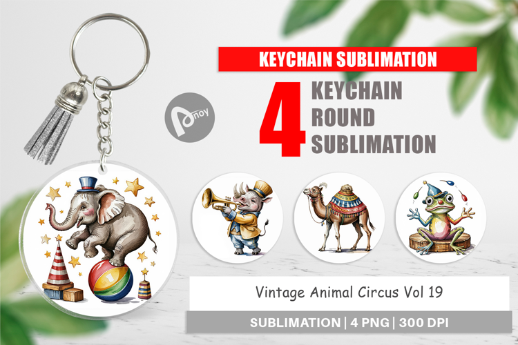 Keychain Vintage Animal Circus