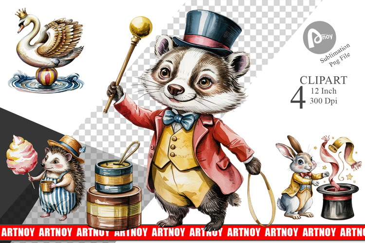 Vintage Animal Circus Clipart