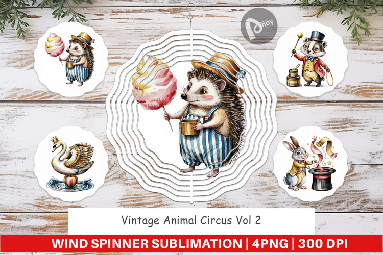 Wind Spinner Vintage Animal Circus