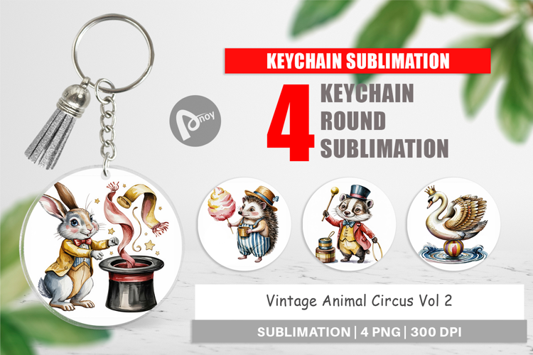 Keychain Vintage Animal Circus