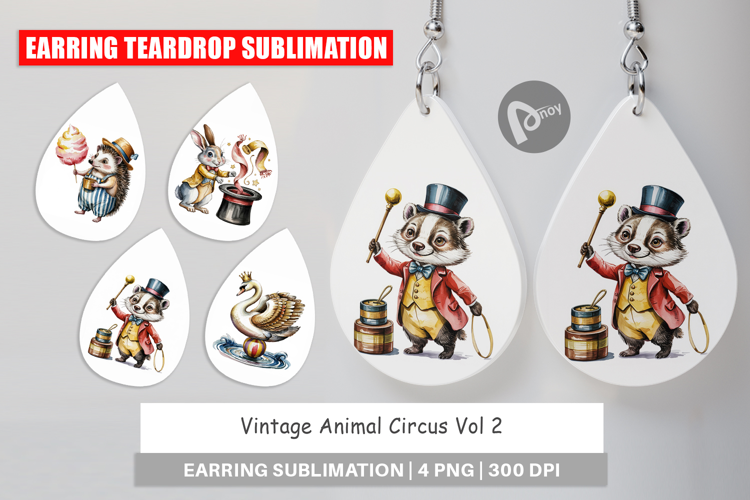 Earring Vintage Animal Circus