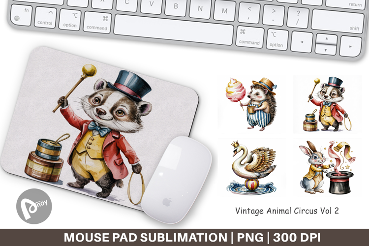 Mouse Pad Vintage Animal Circus