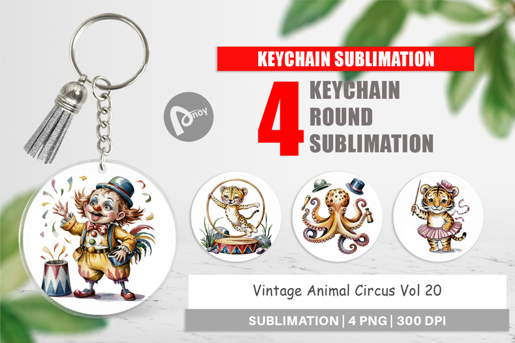 Keychain Vintage Animal Circus