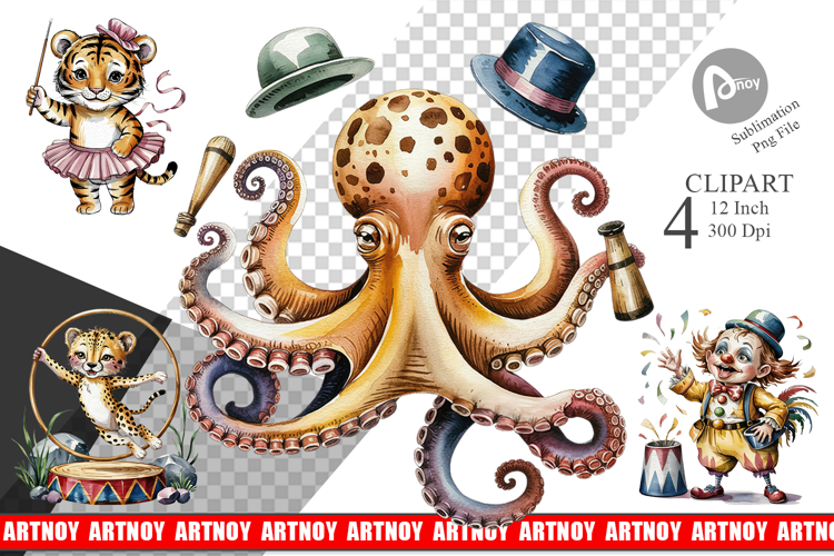 Vintage Animal Circus Clipart