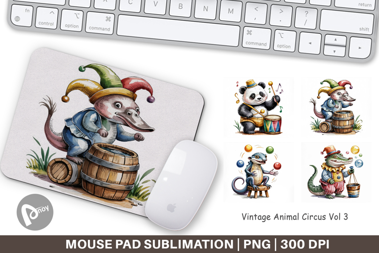 Mouse Pad Vintage Animal Circus
