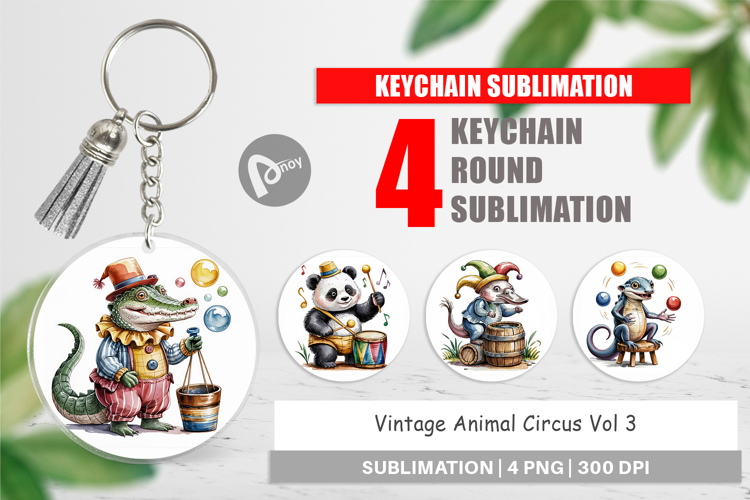 Keychain Vintage Animal Circus
