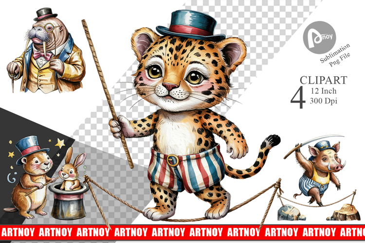 Vintage Animal Circus Clipart