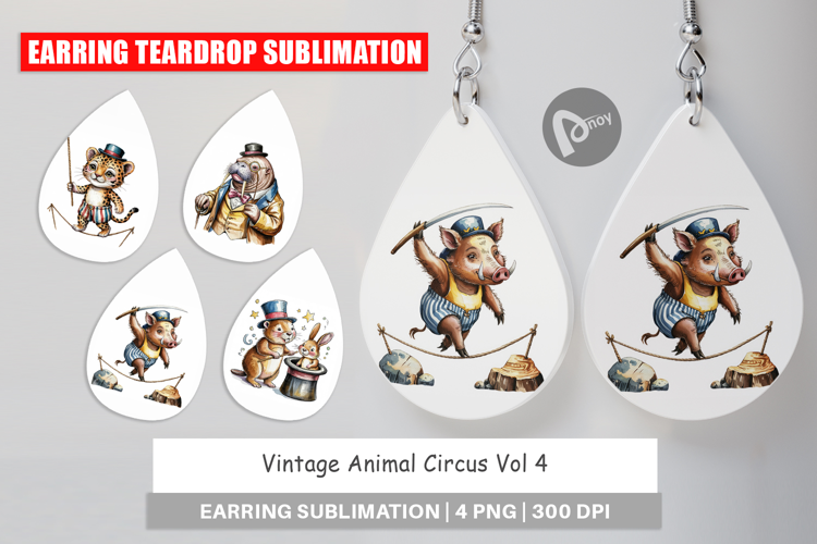 Earring Vintage Animal Circus