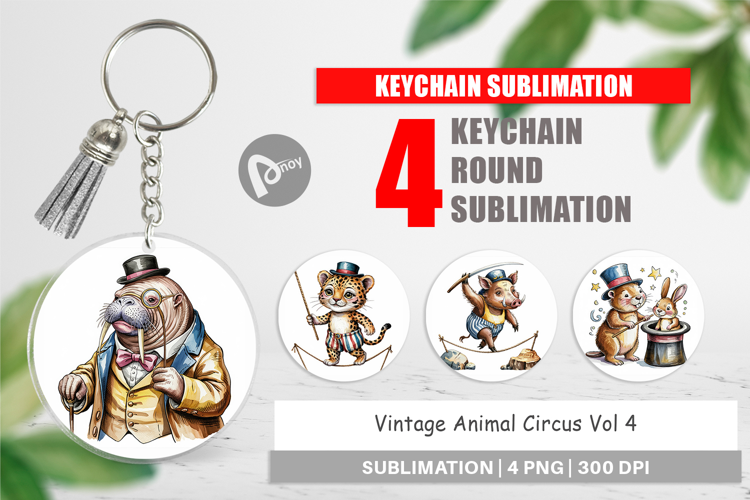 Keychain Vintage Animal Circus