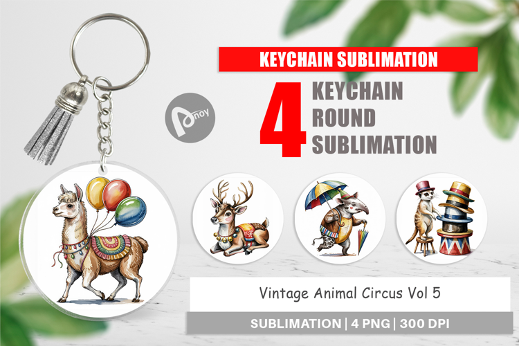 Keychain Vintage Animal Circus