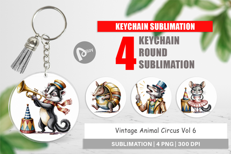 Keychain Vintage Animal Circus