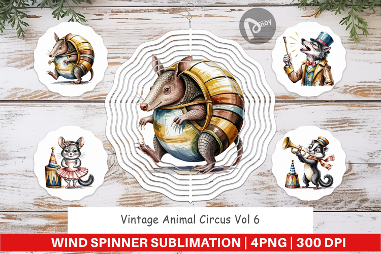 Wind Spinner Vintage Animal Circus