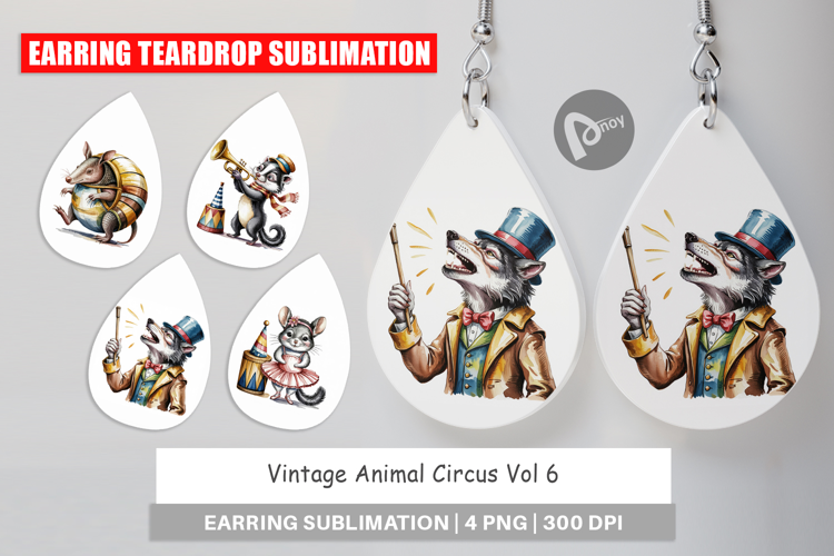 Earring Vintage Animal Circus