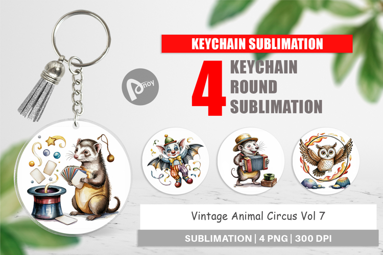 Keychain Vintage Animal Circus