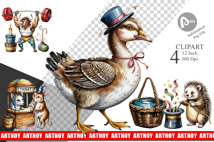 Vintage Animal Circus Clipart