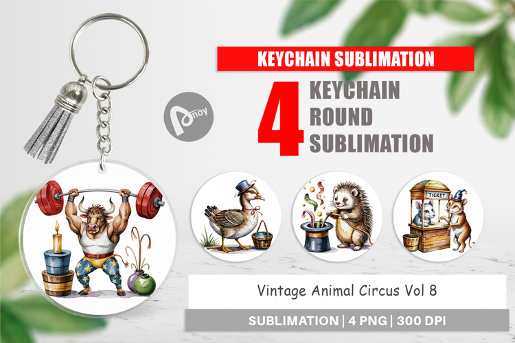 Keychain Vintage Animal Circus