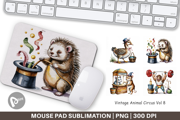 Mouse Pad Vintage Animal Circus