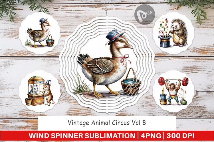 Wind Spinner Vintage Animal Circus