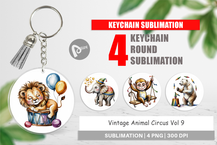 Keychain Vintage Animal Circus