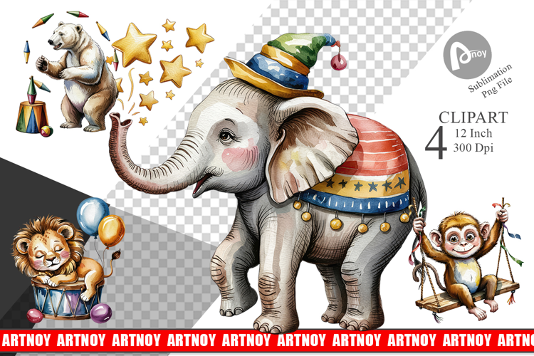 Vintage Animal Circus Clipart