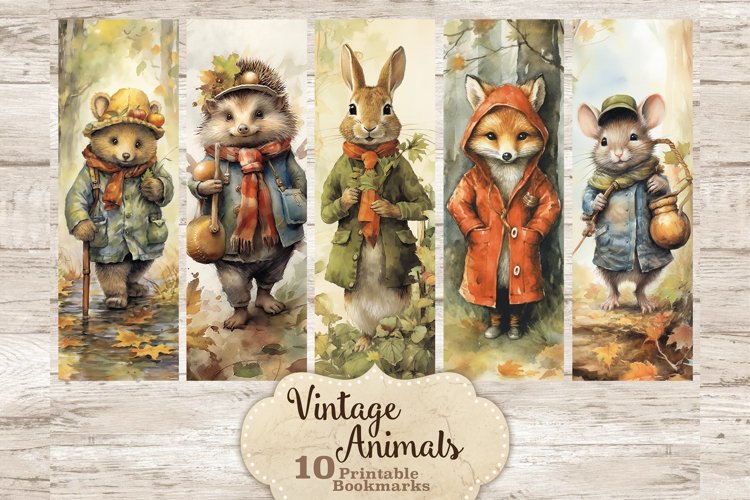 Vintage Animals Bookmarks, Bookmark Sublimation, GlamArtZhanna, Print And Cut Bookmark, Cute Bookmark, Bookworm Digital, Bookish Bundle , Bookmark Set, Bookworm Gift, Ephemera Printable