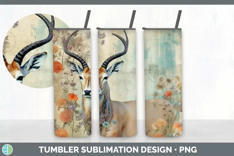 Vintage Antelope Tumbler | Sublimation 20 oz Skinny Tumbler
