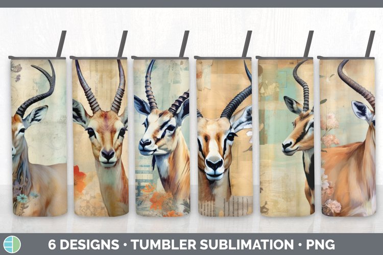Vintage Antelope Tumbler | Sublimation 20 oz Skinny Tumbler