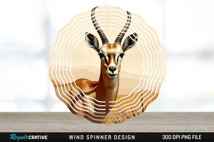 Vintage Antelope Spinner Sublimation Design PNG example image 1