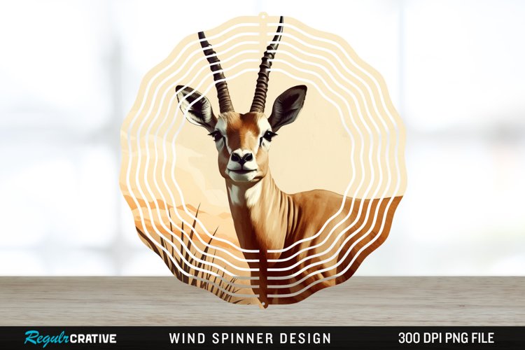 Vintage Antelope Spinner Sublimation Design PNG example image 1