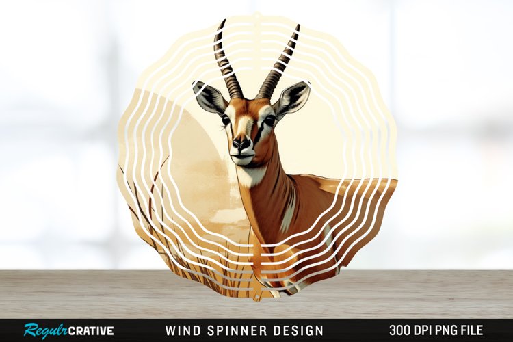 Vintage Antelope Spinner Sublimation Design PNG example image 1