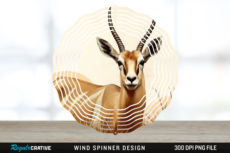 Vintage Antelope Spinner Sublimation Design PNG example image 1