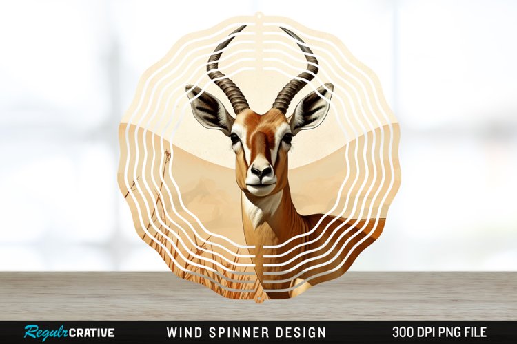 Vintage Antelope Spinner Sublimation Design PNG example image 1