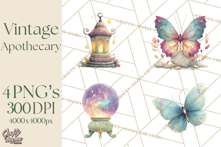 Vintage Apothecary PNG Clipart and Magical Illustrations