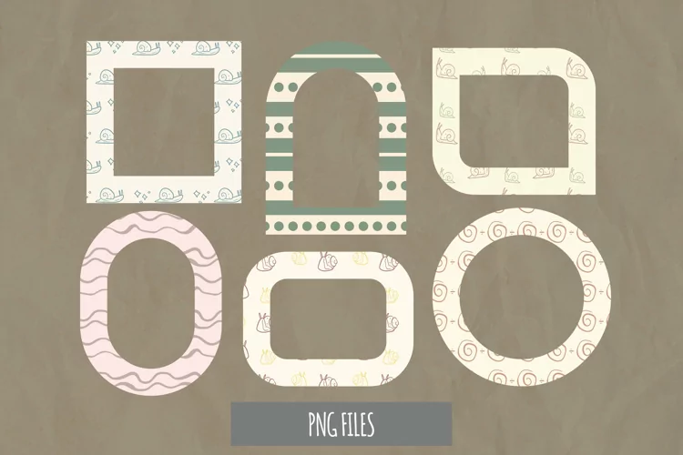 Vintage Art Deco Butterfly Seamless Pattern Frame Set