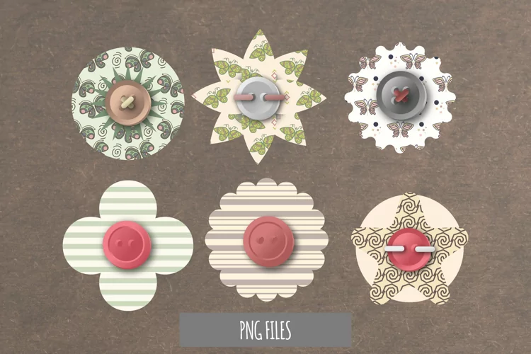 Vintage Art Deco Butterfly Seamless Pattern Button
