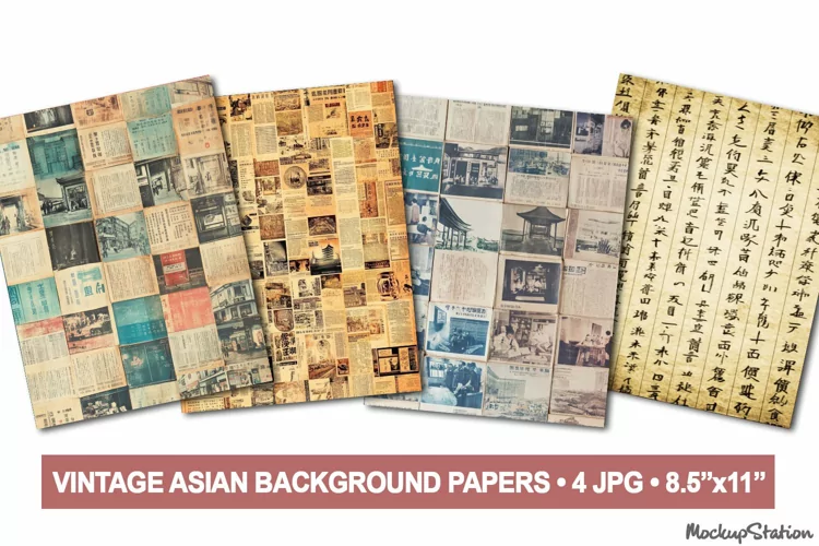 Old Newspapers Junk Journal Pages on Old Paper | Asian
