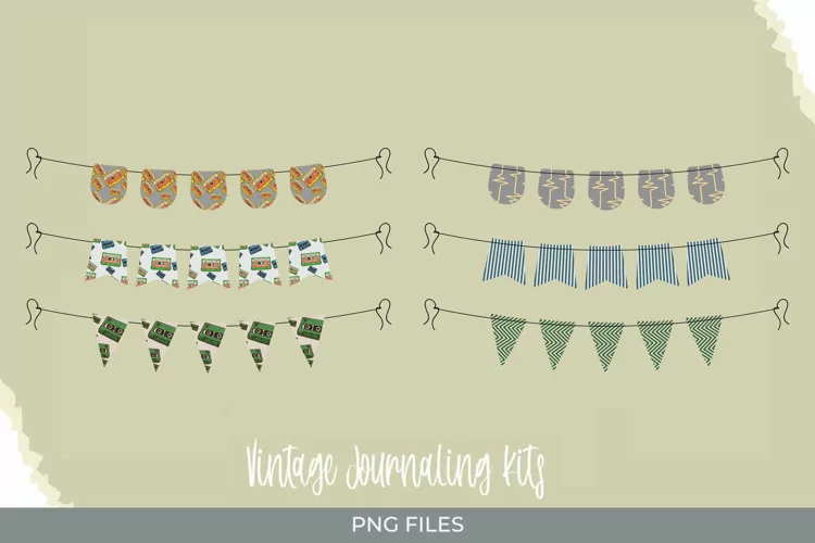 Vintage Audio Cassette Bunting Banner