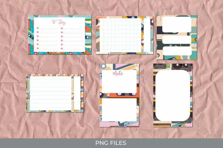 Vintage Audio Cassette Seamless Pattern Journaling Page