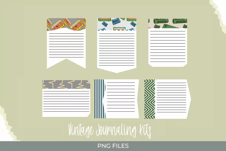 Vintage Audio Cassette Shaped Journaling Page