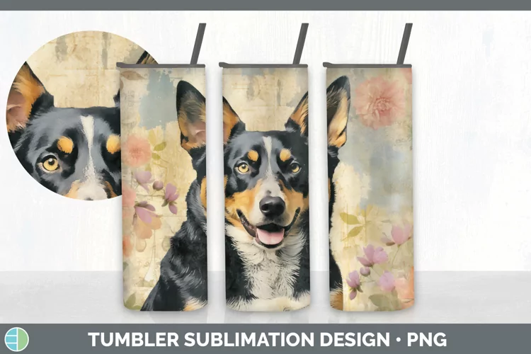 Vintage Australian Cattle Dog Tumbler | Sublimation 20 oz Sk