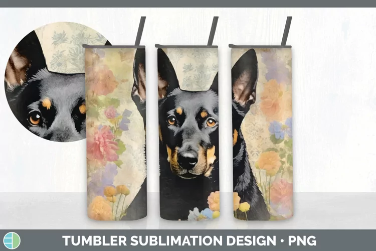 Vintage Australian Kelpie Dog Tumbler | Sublimation 20 oz Sk
