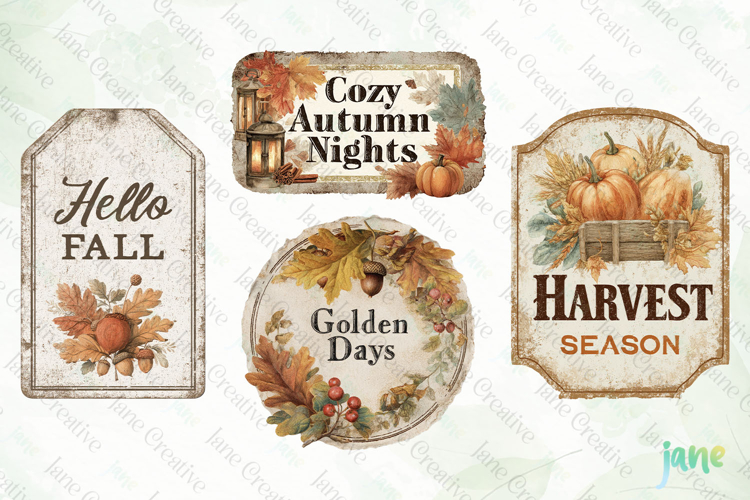 Vintage Autumn Label Clipart