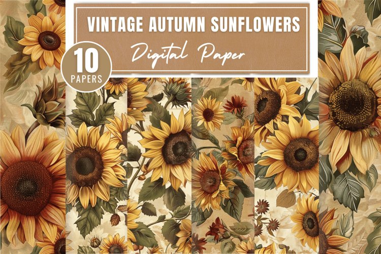Sunflower Scrapbook Paper Image 8