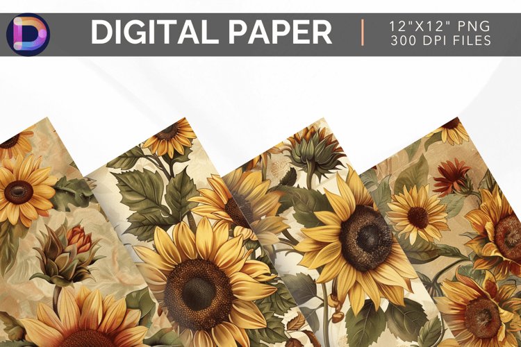 Sunflower Scrapbook Paper Image 10