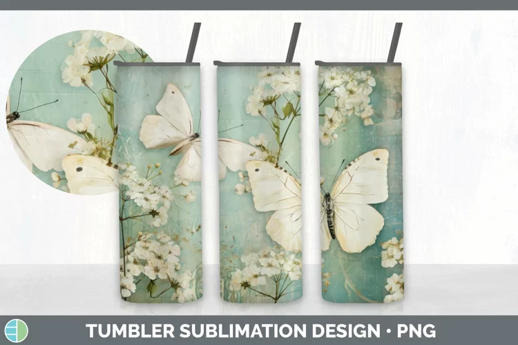 Vintage Babys Breath Flowers Tumbler | Sublimation 20 oz Ski