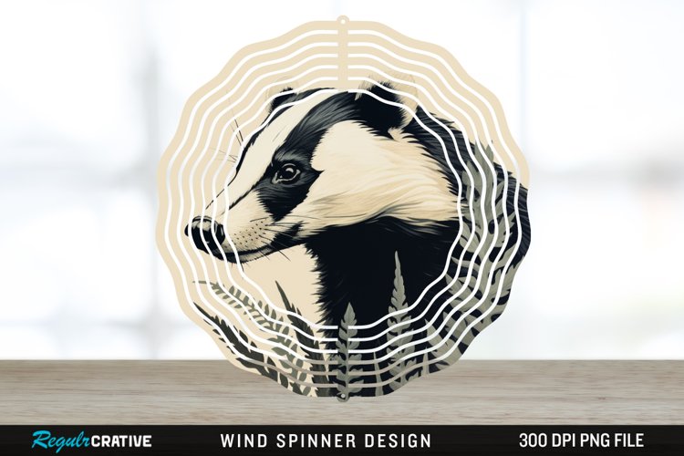 Vintage Badger Wind Spinner Sublimation Design PNG