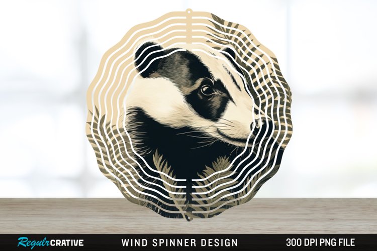 Vintage Badger Wind Spinner Sublimation Design PNG