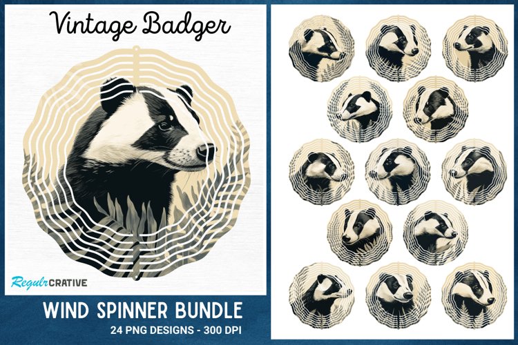 Vintage Badger Wind Spinner Bundle
