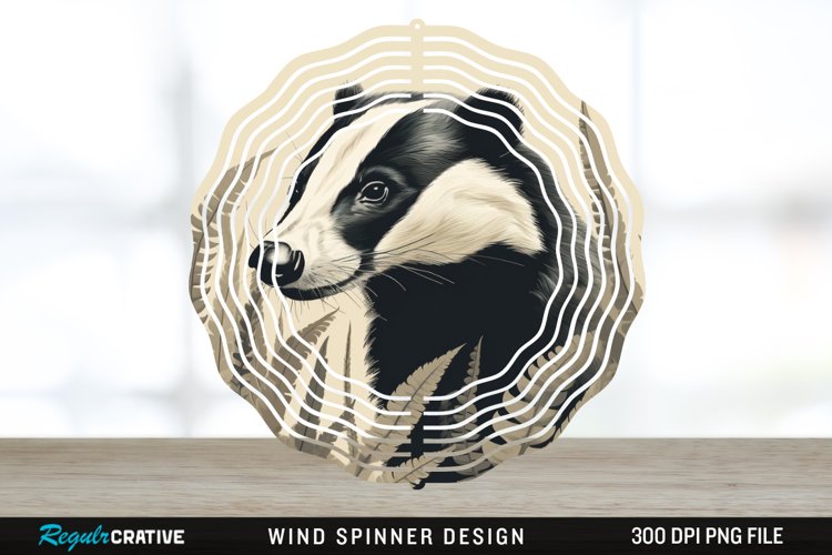 Vintage Badger Wind Spinner Sublimation Design PNG